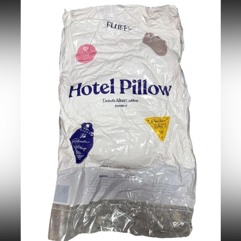NIB- FluffCo Zen Fluff Pillow - Down Alternative Soft Standard/Queen Bed Pillow